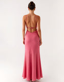 Robe de soirée fourreau rose du désert jusqu’à la cheville