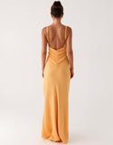 Robe formelle à bretelles spaghetti jaunes découpées
