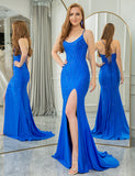 Robe longue de soirée sirène avec fente