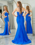 Robe longue de soirée sirène avec fente
