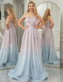 Robe longue de soirée à épaules dénudées