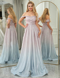 Robe longue de soirée à épaules dénudées