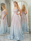 Robe longue de soirée à épaules dénudées