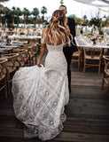 Robe de mariée en dentelle sirène à cœur doux