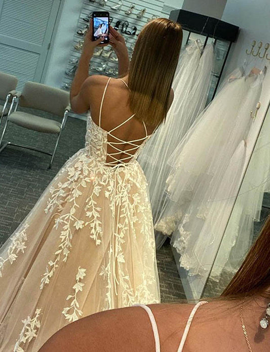 Robe de Bal Longue Princesse avec Broderie