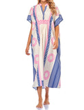 Robe de plage style bohème à séchage rapide pour femmes tunique sexy caftan