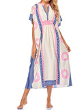 Robe de plage style bohème à séchage rapide pour femmes tunique sexy caftan