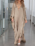 Robe longue de plage caftan à épaules dénudées