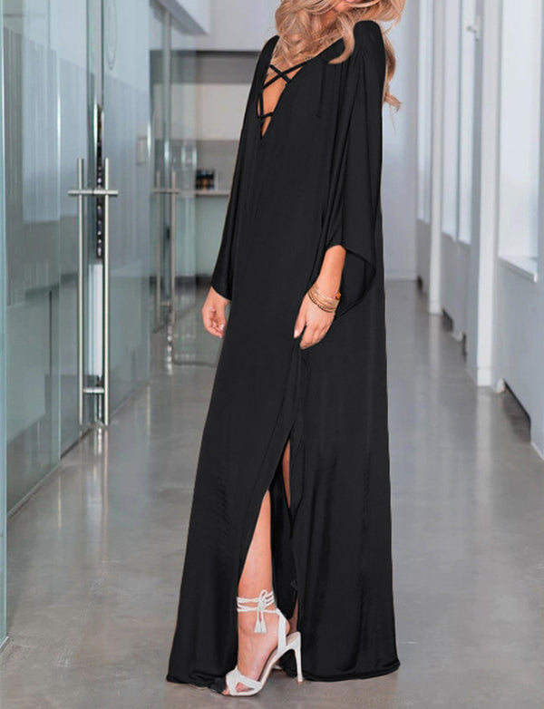 Robe longue de plage caftan à épaules dénudées