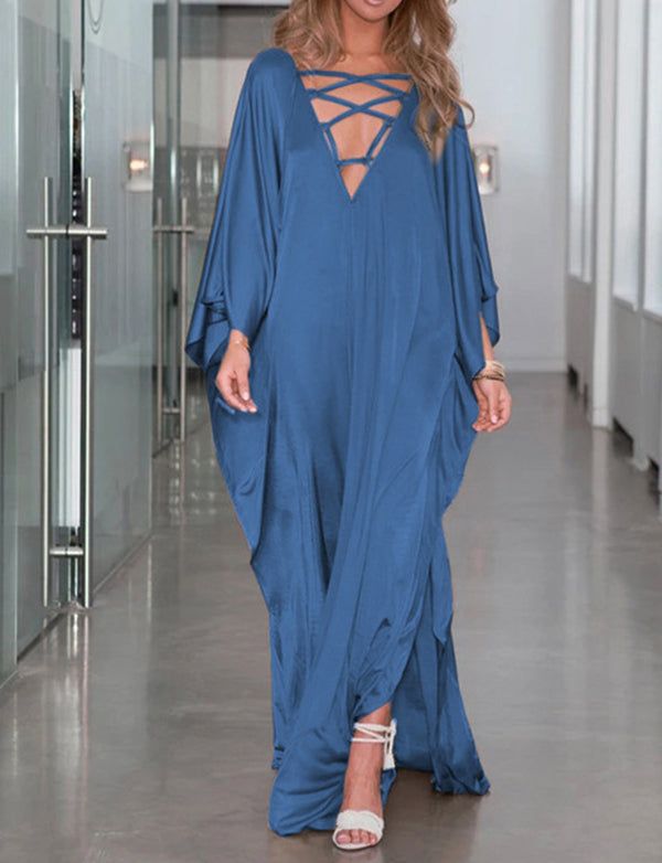Robe longue de plage caftan à épaules dénudées