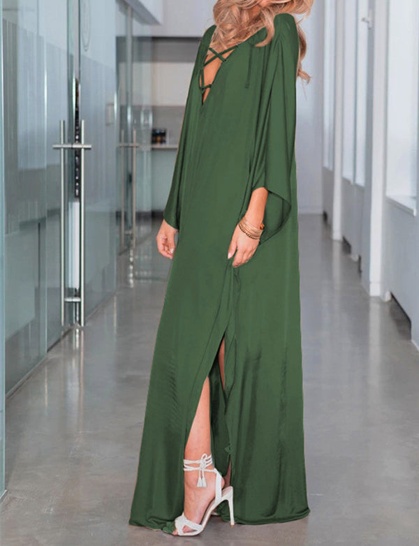 Robe longue de plage caftan à épaules dénudées