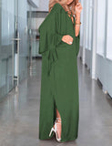 Robe longue de plage caftan à épaules dénudées