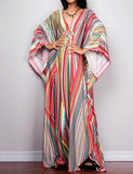 Robe maxi d'été décontractée à col en V Caftan