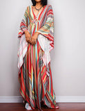 Robe maxi d'été décontractée à col en V Caftan