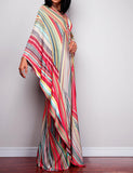 Robe maxi d'été décontractée à col en V Caftan
