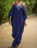 Robe grande taille ample à encolure en V et épaules dénudées