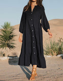 Robe de plage longue de couleur unie