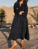 Robe de plage longue de couleur unie