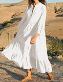 Robe de plage longue de couleur unie