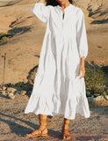 Robe de plage longue de couleur unie