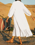 Robe de plage longue de couleur unie