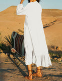 Robe de plage longue de couleur unie