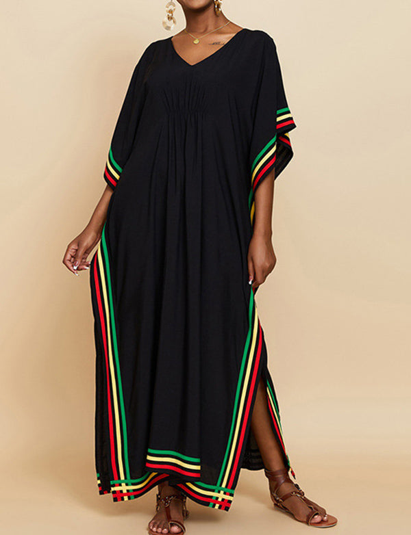 Robe sexy et ample à rayures colorées