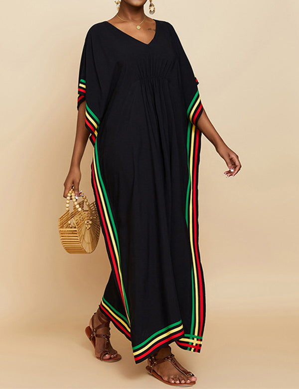 Robe sexy et ample à rayures colorées