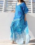 Peignoir ample smock de plage imprimé