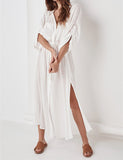 Peignoir de plage sexy avec taille en jacquard