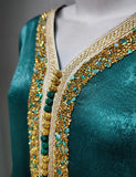 Robe de soirée abaya en dentelle avec strass