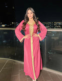 Robe de soirée abaya en dentelle avec strass