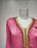 Robe de soirée abaya en dentelle avec strass