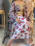Robe en maille de dentelle brodée imprimée