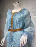 Robes caftan avec feuilles d'or et strass