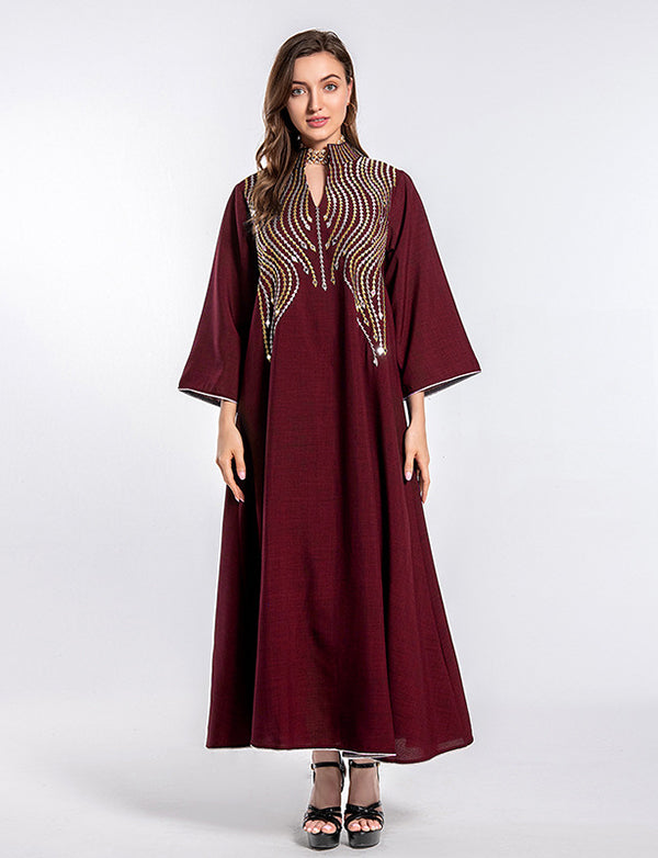Robe de soirée musulmane brodée