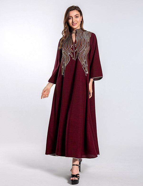Robe de soirée musulmane brodée