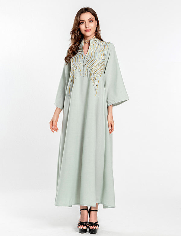 Robe de soirée musulmane brodée