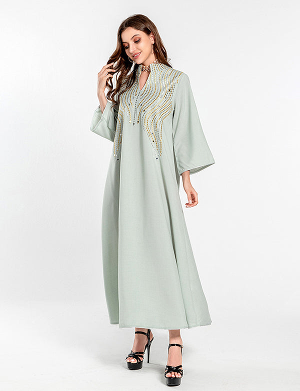 Robe de soirée musulmane brodée