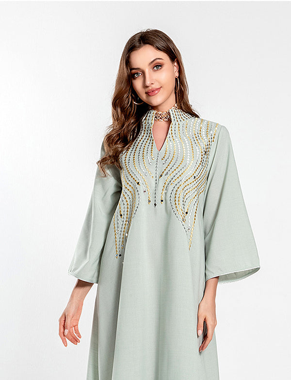 Robe de soirée musulmane brodée