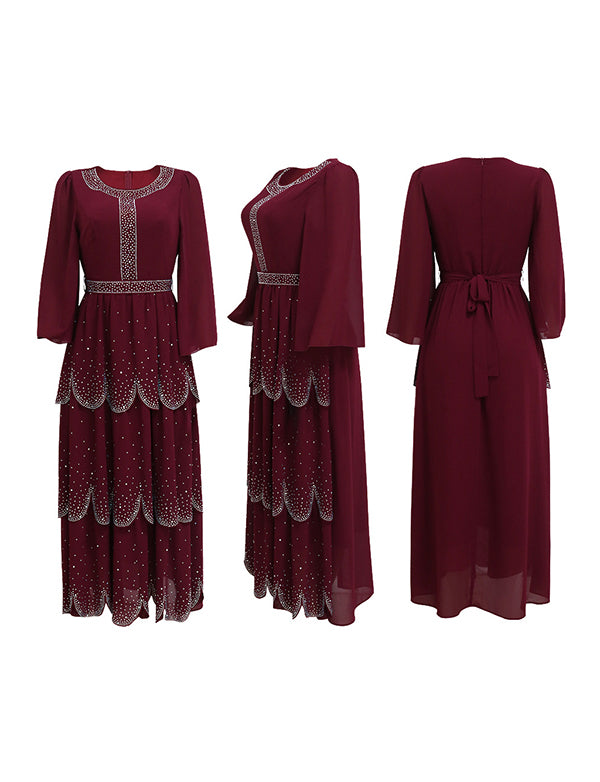 Robe abaya avec diamants