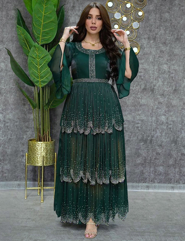 Robe abaya avec diamants