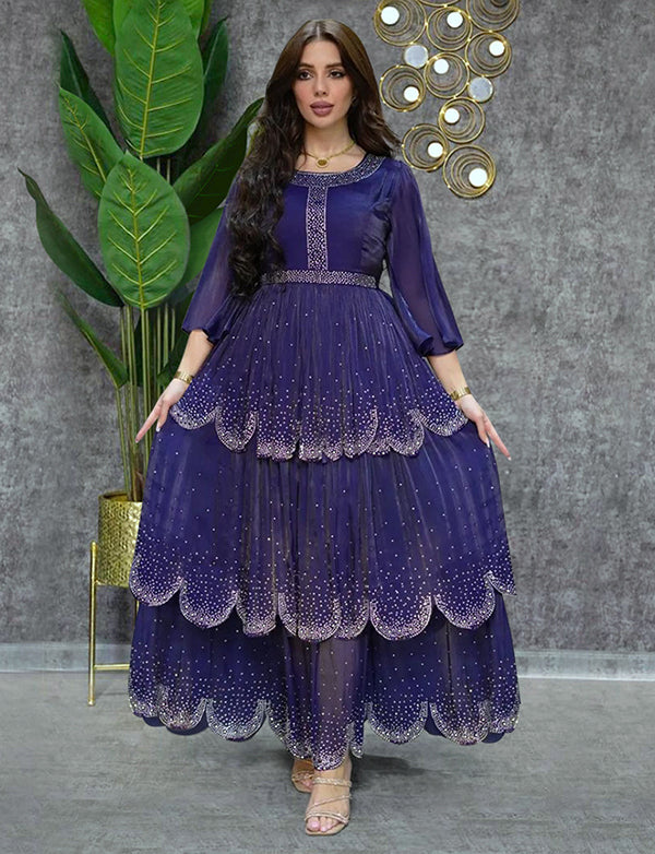 Robe abaya avec diamants