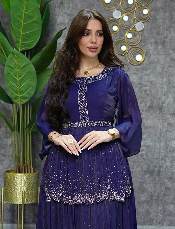 Robe abaya avec diamants