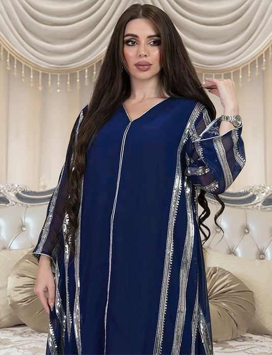 Robe en patchwork perlé