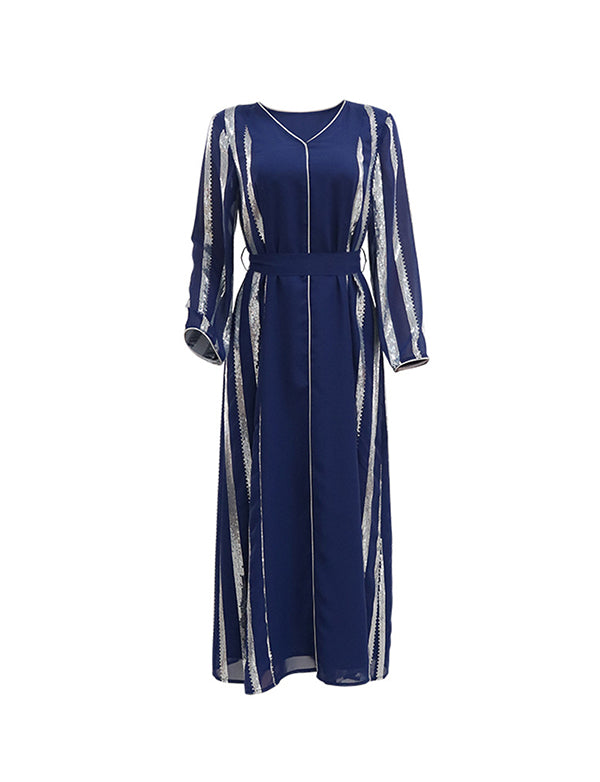 Robe en patchwork perlé