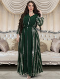Robe en patchwork perlé