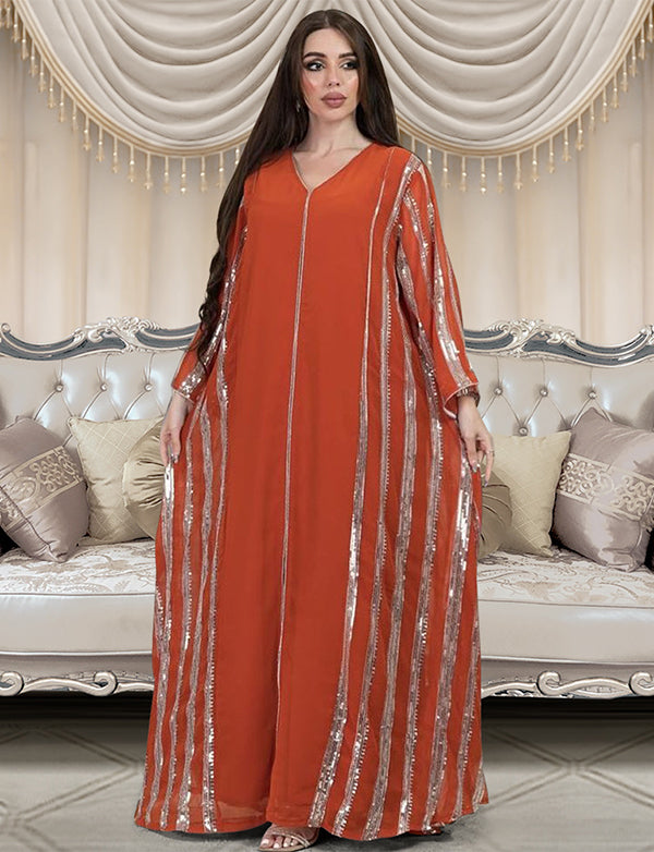 Robe en patchwork perlé