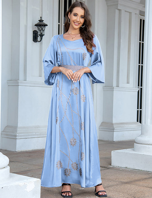Robe abaya en strass