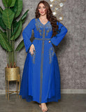 Robe caftan perlée de diamants
